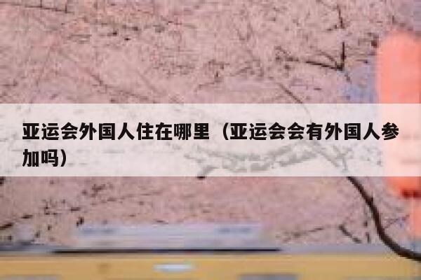 亚运会外国人住在哪里（亚运会会有外国人参加吗） 第1张