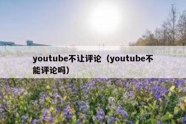 youtube不让评论（youtube不能评论吗） 第1张