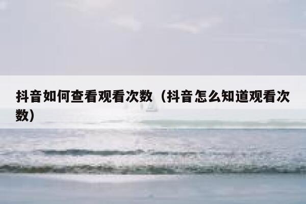 抖音如何查看观看次数（抖音怎么知道观看次数） 第1张