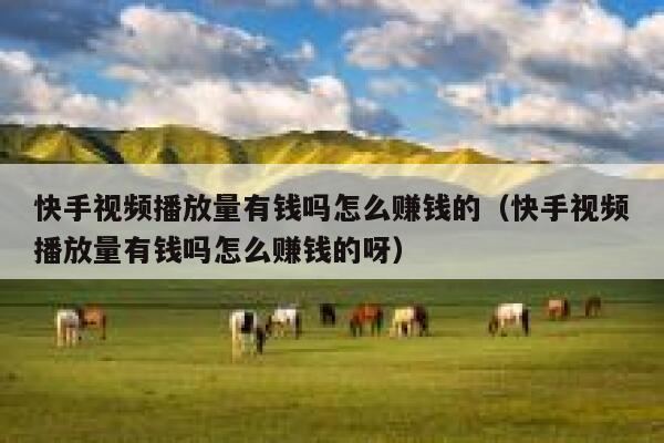 快手视频播放量有钱吗怎么赚钱的（快手视频播放量有钱吗怎么赚钱的呀） 第1张