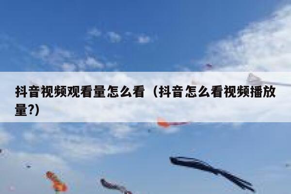 抖音视频观看量怎么看（抖音怎么看视频播放量?） 第1张