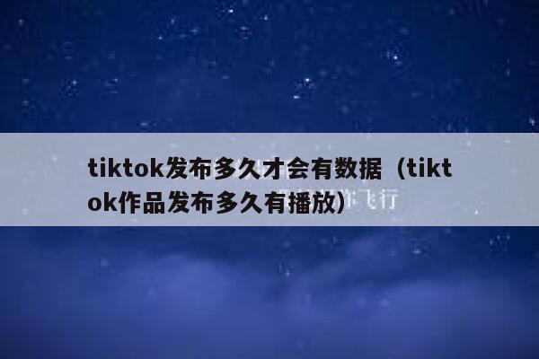 tiktok发布多久才会有数据（tiktok作品发布多久有播放） 第1张