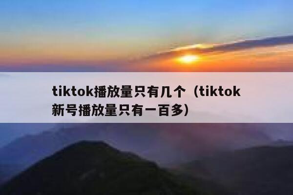 tiktok播放量只有几个(tiktok新号播放量只有一百多) 第1张 tiktok播放量只有几个(tiktok新号播放量只有一百多) 第1张