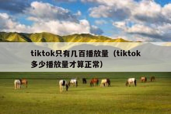 tiktok只有几百播放量（tiktok多少播放量才算正常） 第1张