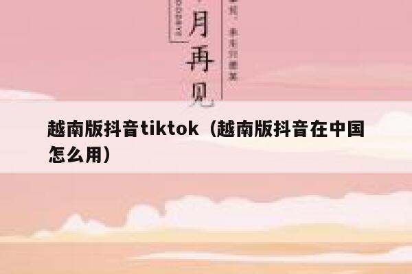 越南版抖音tiktok（越南版抖音在中国怎么用） 第1张
