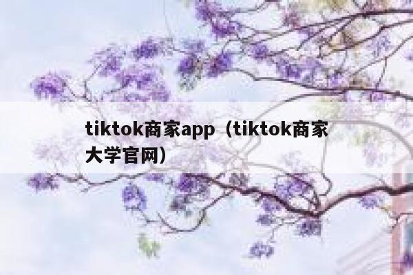 tiktok商家app（tiktok商家大学官网） 第1张