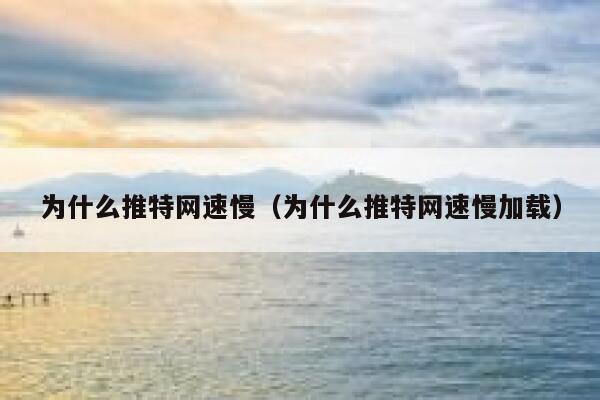 为什么推特网速慢（为什么推特网速慢加载） 第1张