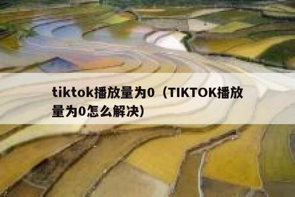 tiktok播放量为0（TIKTOK播放量为0怎么解决） 第1张