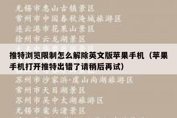 推特浏览限制怎么解除英文版苹果手机（苹果手机打开推特出错了请稍后再试） 第1张