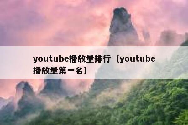 youtube播放量排行（youtube播放量第一名） 第1张