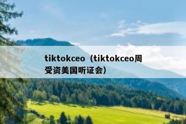 tiktokceo（tiktokceo周受资美国听证会） 第1张