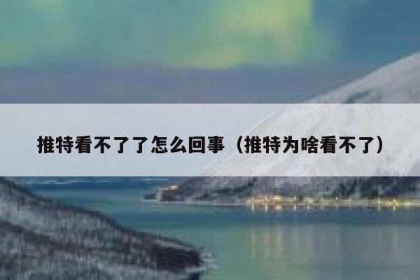 推特看不了了怎么回事(推特为啥看不了) 第1张 推特看不了了怎么回事(推特为啥看不了) 第1张