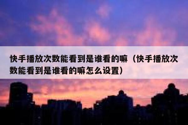 快手播放次数能看到是谁看的嘛(快手播放次数能看到是谁看的嘛怎么设置) 第1张 快手播放次数能看到是谁看的嘛(快手播放次数能看到是谁看的嘛怎么设置) 第1张