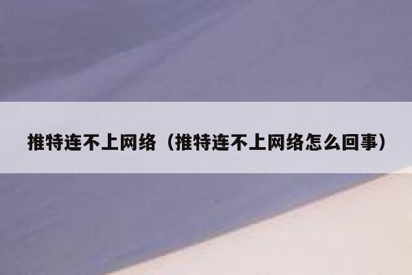 推特连不上网络（推特连不上网络怎么回事） 第1张