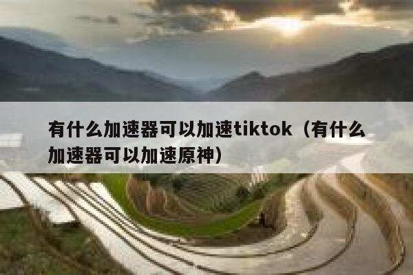 有什么加速器可以加速tiktok（有什么加速器可以加速原神） 第1张