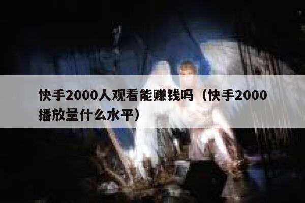 快手2000人观看能赚钱吗（快手2000播放量什么水平） 第1张