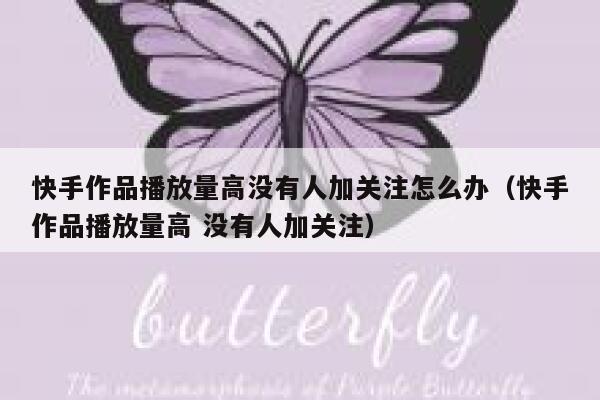 快手作品播放量高没有人加关注怎么办(快手作品播放量高 没有人加关注) 第1张 快手作品播放量高没有人加关注怎么办(快手作品播放量高 没有人加关注) 第1张