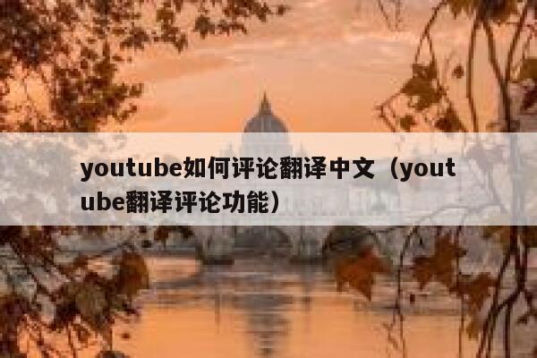 youtube如何评论翻译中文（youtube翻译评论功能） 第1张