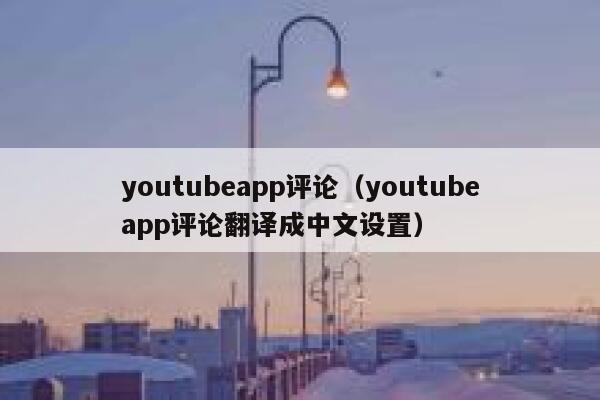 youtubeapp评论（youtubeapp评论翻译成中文设置） 第1张