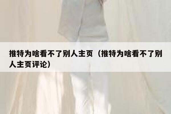 推特为啥看不了别人主页（推特为啥看不了别人主页评论） 第1张