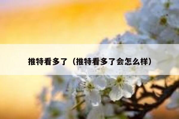 推特看多了（推特看多了会怎么样） 第1张