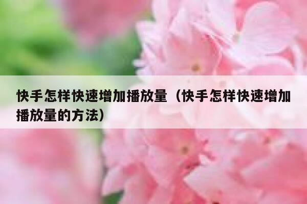 快手怎样快速增加播放量（快手怎样快速增加播放量的方法） 第1张