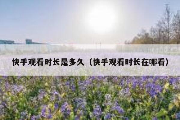 快手观看时长是多久（快手观看时长在哪看） 第1张