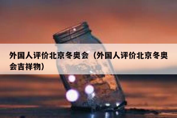 外国人评价北京冬奥会（外国人评价北京冬奥会吉祥物） 第1张