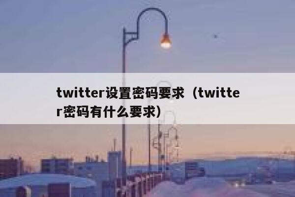 twitter设置密码要求（twitter密码有什么要求） 第1张