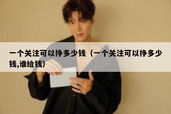 一个关注可以挣多少钱（一个关注可以挣多少钱,谁给钱） 第1张