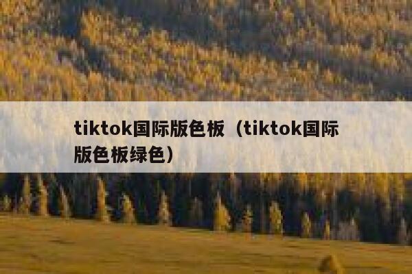 tiktok国际版色板（tiktok国际版色板绿色） 第1张