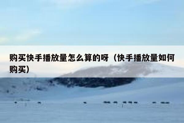 购买快手播放量怎么算的呀(快手播放量如何购买) 第1张 购买快手播放量怎么算的呀(快手播放量如何购买) 第1张