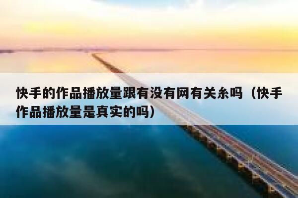 快手的作品播放量跟有没有网有关糸吗（快手作品播放量是真实的吗） 第1张