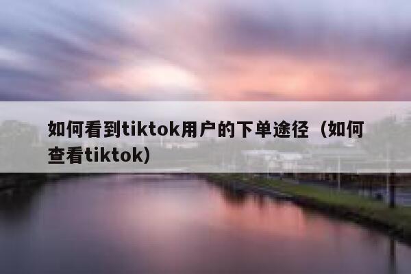 如何看到tiktok用户的下单途径(如何查看tiktok) 第1张 如何看到tiktok用户的下单途径(如何查看tiktok) 第1张