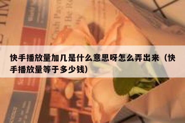 快手播放量加几是什么意思呀怎么弄出来（快手播放量等于多少钱） 第1张