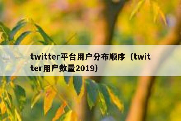 twitter平台用户分布顺序（twitter用户数量2019） 第1张