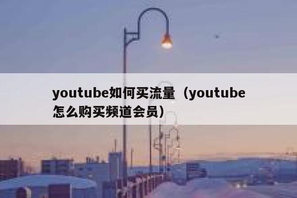 youtube如何买流量（youtube怎么购买频道会员） 第1张