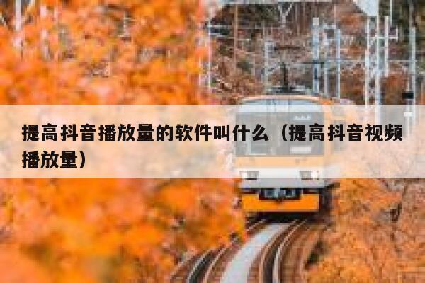 提高抖音播放量的软件叫什么(提高抖音视频播放量) 第1张 提高抖音播放量的软件叫什么(提高抖音视频播放量) 第1张