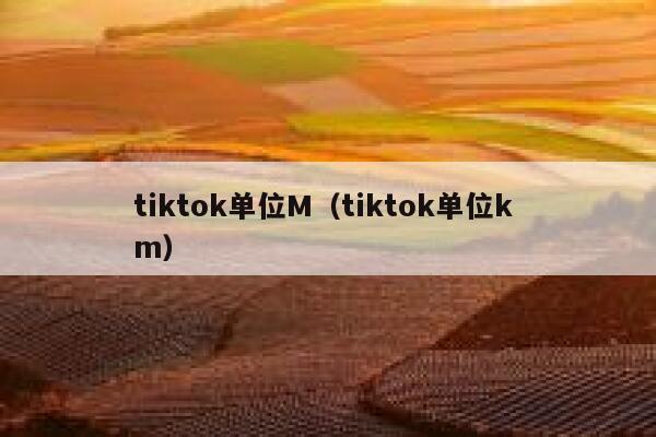 tiktok单位M（tiktok单位k m） 第1张