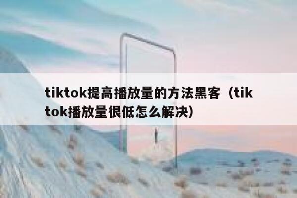 tiktok提高播放量的方法黑客（tiktok播放量很低怎么解决） 第1张