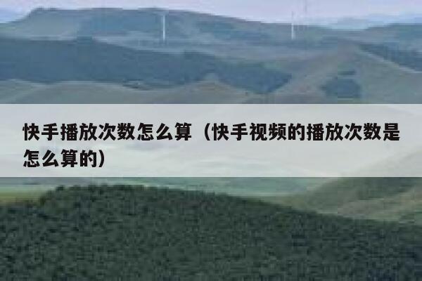 快手播放次数怎么算（快手视频的播放次数是怎么算的） 第1张