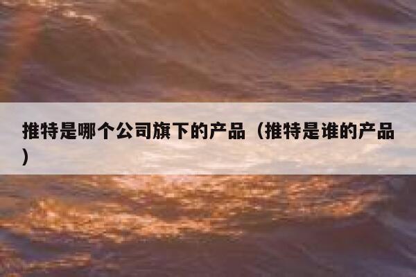 推特是哪个公司旗下的产品（推特是谁的产品） 第1张