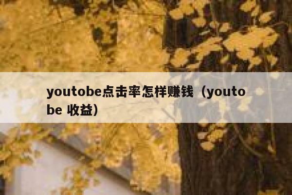 youtobe点击率怎样赚钱（youtobe 收益） 第1张