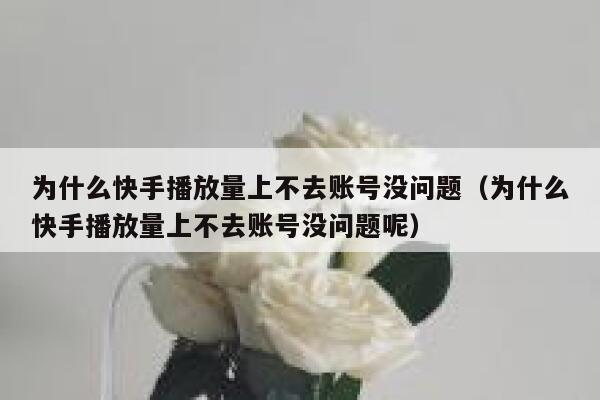 为什么快手播放量上不去账号没问题(为什么快手播放量上不去账号没问题呢) 第1张 为什么快手播放量上不去账号没问题(为什么快手播放量上不去账号没问题呢) 第1张