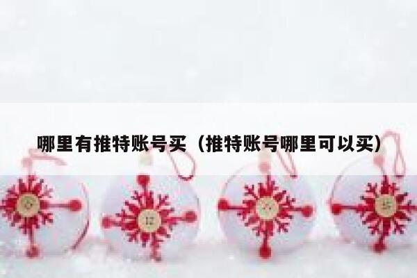 哪里有推特账号买（推特账号哪里可以买） 第1张