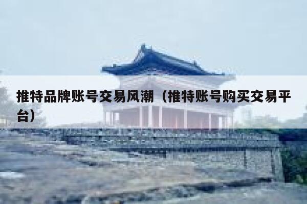 推特品牌账号交易风潮（推特账号购买交易平台） 第1张