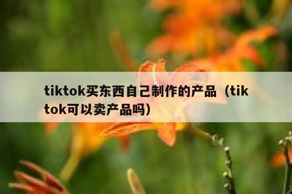 tiktok买东西自己制作的产品（tiktok可以卖产品吗） 第1张