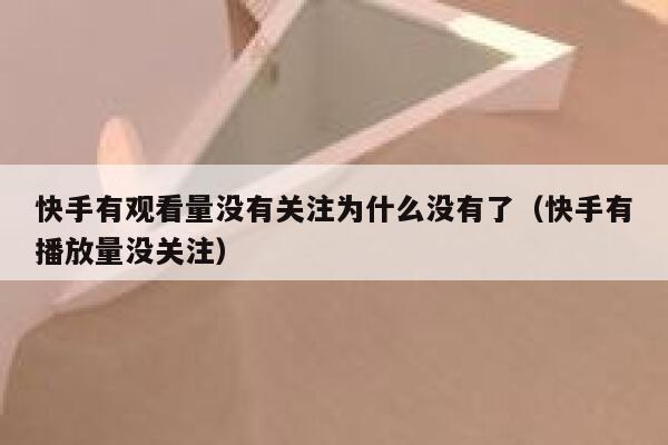 快手有观看量没有关注为什么没有了(快手有播放量没关注) 第1张 快手有观看量没有关注为什么没有了(快手有播放量没关注) 第1张