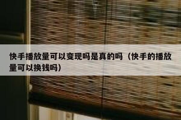 快手播放量可以变现吗是真的吗(快手的播放量可以换钱吗) 第1张 快手播放量可以变现吗是真的吗(快手的播放量可以换钱吗) 第1张