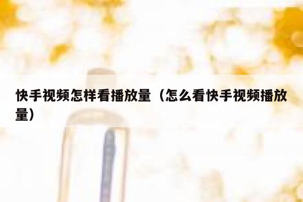 快手视频怎样看播放量（怎么看快手视频播放量） 第1张